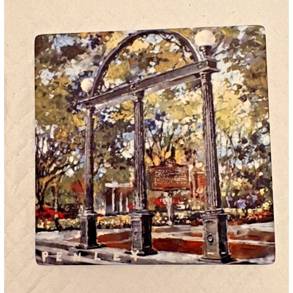 Vintage UGA Steve Penley Set of 4 Collector Slate Coasters - Georgia Bulldogs - Picture 8 of 9